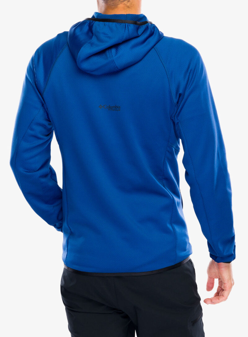 Hanorac cu gluga Columbia Triple Canyon Grid Fleece Hooded FZ II - mountain blue/black preţ