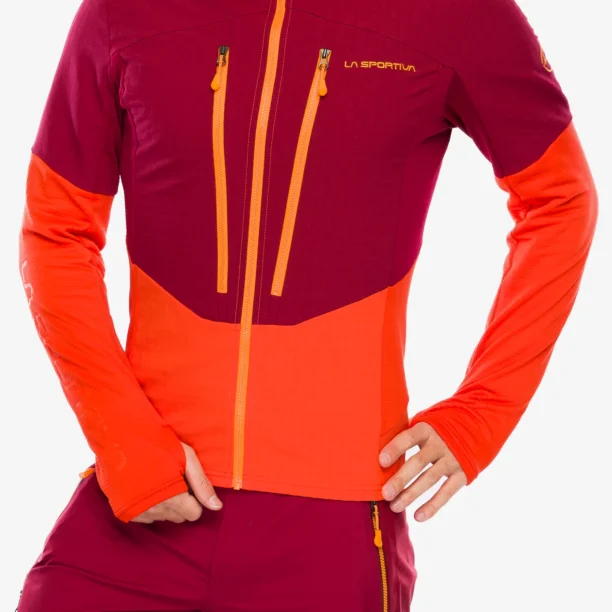 Hanorac cu gluga La Sportiva Session Tech Hoody - cherry tomato/sangria