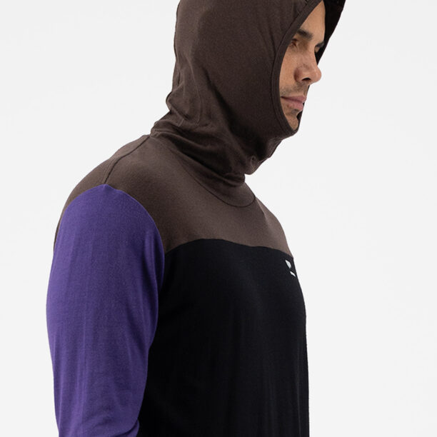 Cumpăra Hanorac cu gluga Mons Royale Yotei Powder Hood LS - violet/cedar/black