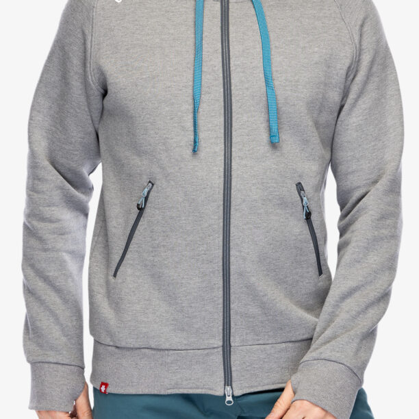 Hanorac cu gluga Ocun Hoodie Zipper - grey paloma/excalibur