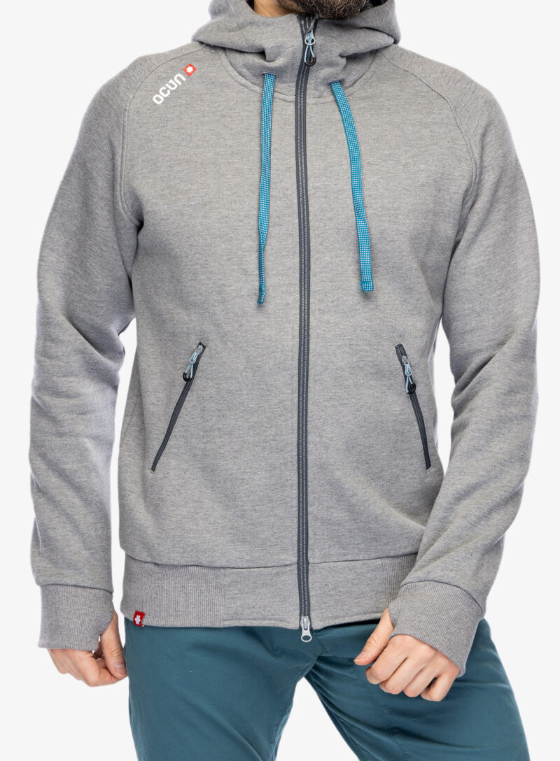 Hanorac cu gluga Ocun Hoodie Zipper - grey paloma/excalibur