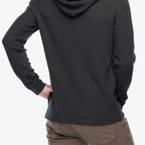 Hanorac cu gluga Smartwool Waffle Henley Hoodie - charcoal preţ