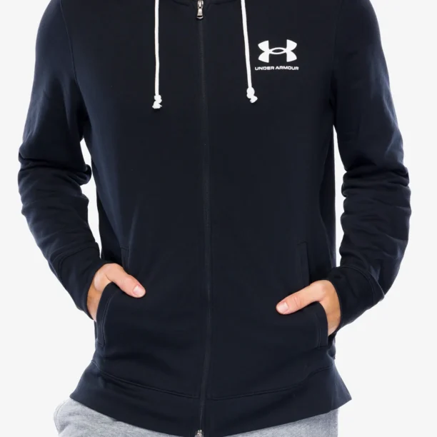 Hanorac cu gluga Under Armour Rival Terry Full-Zip - black/onyx white