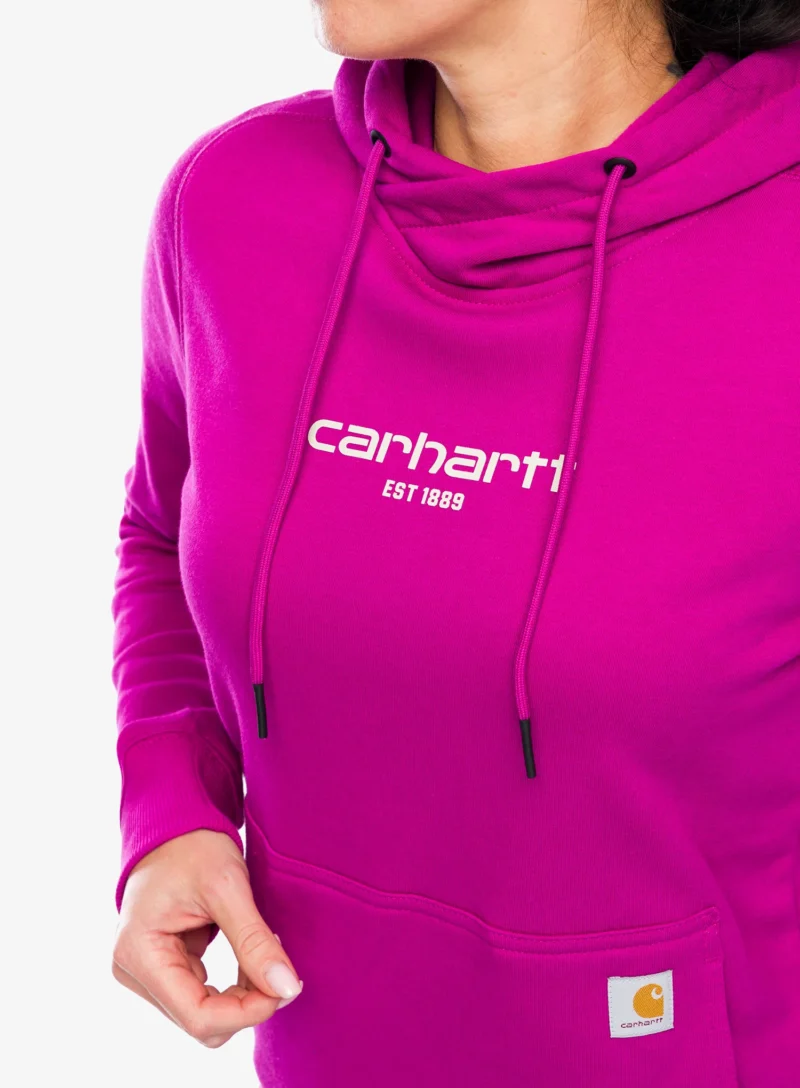 Original Hanorac cu gluga femei Carhartt Force Lightweight Sweatshirt - magenta agate