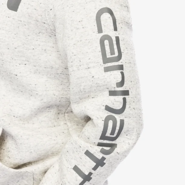 Original Hanorac cu gluga femei Carhartt Logo Sleeve Graphic Sweatshirt - asphalt heather nep