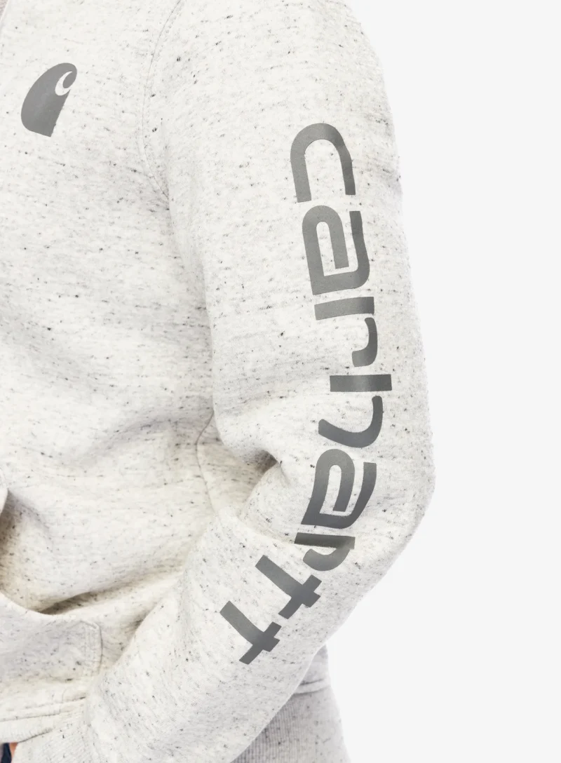 Original Hanorac cu gluga femei Carhartt Logo Sleeve Graphic Sweatshirt - asphalt heather nep