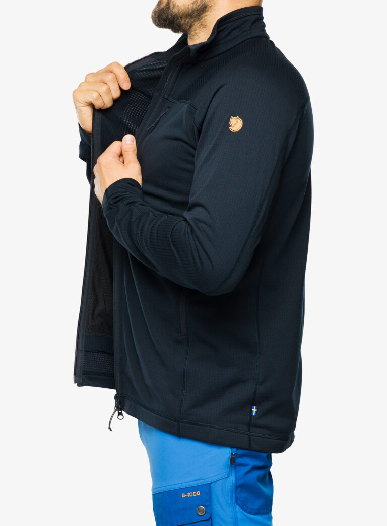 Hanorac descheiat Fjallraven Abisko Lite Fleece Jacket - dark navy - imagine 6