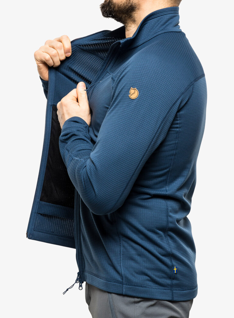 Hanorac descheiat Fjallraven Abisko Lite Fleece Jacket - indigo blue - imagine 6