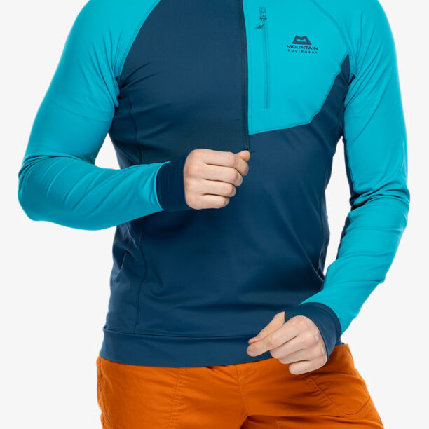 Hanorac escaladă Mountain Equipment Aiguille Hooded Top - majolica blue/topaz