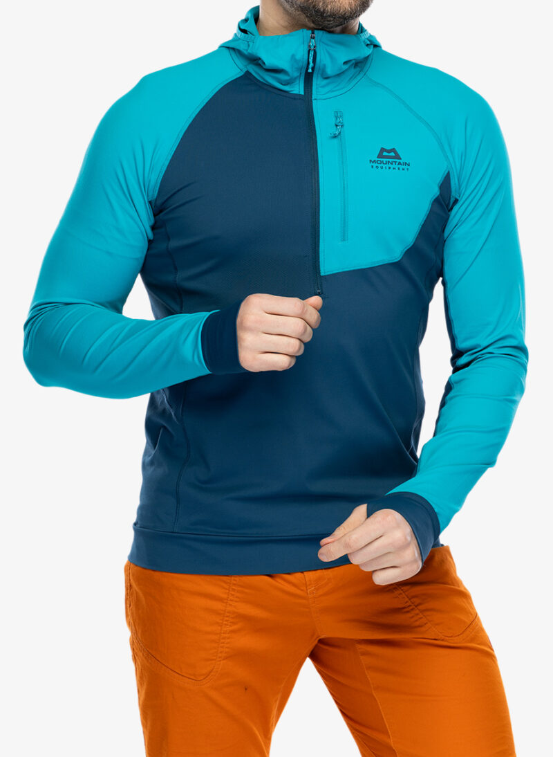 Hanorac escaladă Mountain Equipment Aiguille Hooded Top - majolica blue/topaz