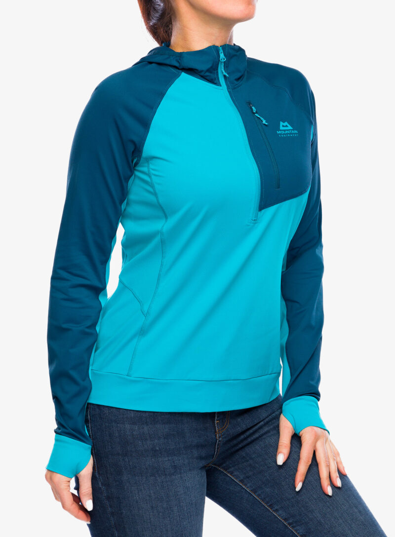 Cumpăra Hanorac escaladă femei Mountain Equipment Aiguille Hooded Top - topaz/majolica blue