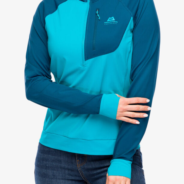 Hanorac escaladă femei Mountain Equipment Aiguille Hooded Top - topaz/majolica blue