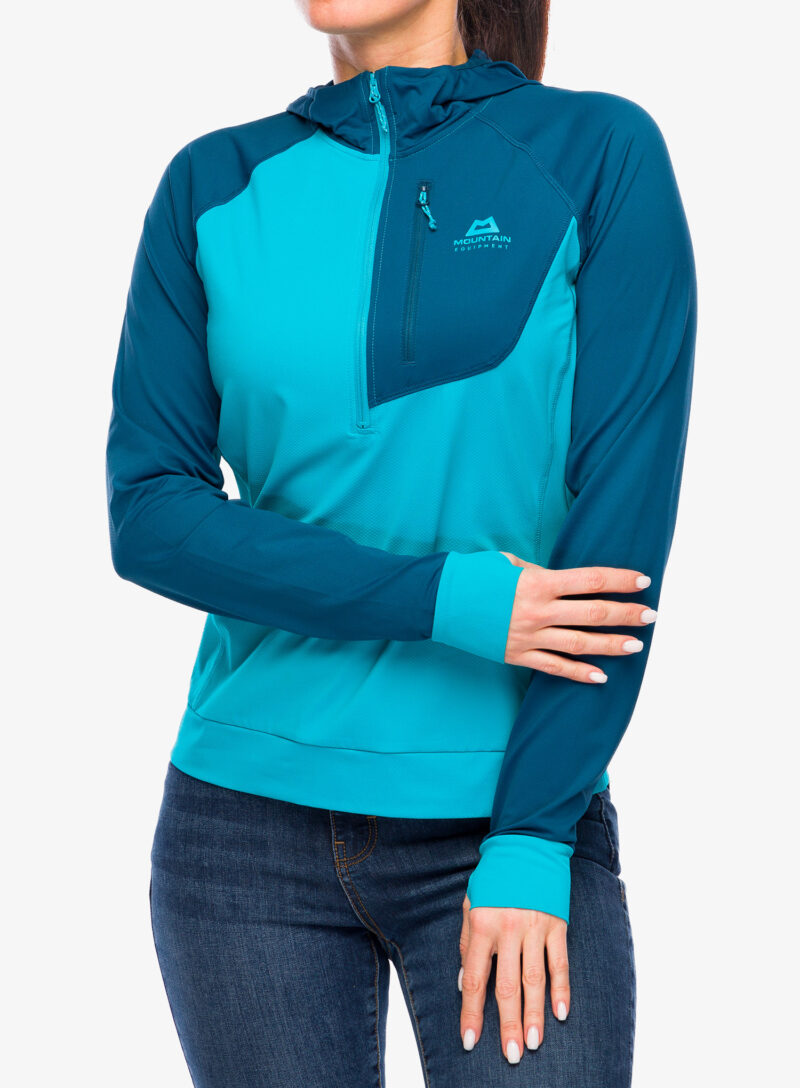 Hanorac escaladă femei Mountain Equipment Aiguille Hooded Top - topaz/majolica blue