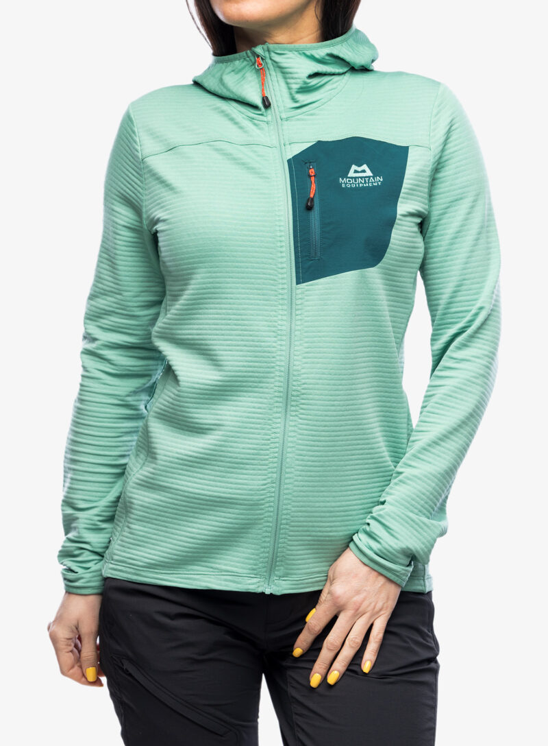 Hanorac escaladă femei Mountain Equipment Lumiko Hooded Jacket - lichen green/teal