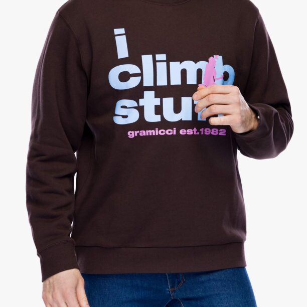 Original Hanorac fara gluga Gramicci I Climb Stuff Sweatshirt - deep brown