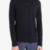 Hanorac fara gluga Icebreaker Merino 125 ZoneKnit Energy Wind LS Tee - black