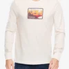 Hanorac fara gluga Smartwool Gondola Ride Graphic Long Sleeve Tee - almond