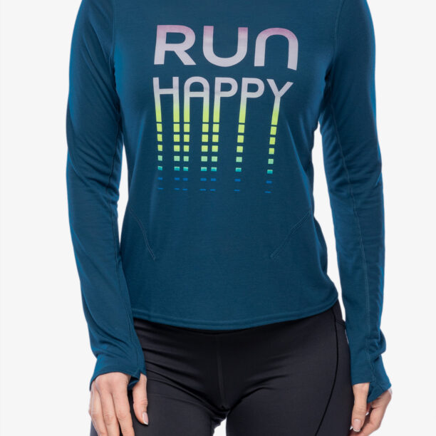 Hanorac fara gluga femei Brooks Distance Long Sleeve 3.0 - htr ocean drive