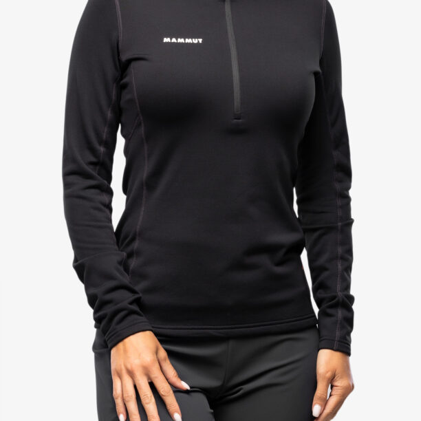 Hanorac fara gluga femei Mammut Aenergy ML Half Zip Pull - black