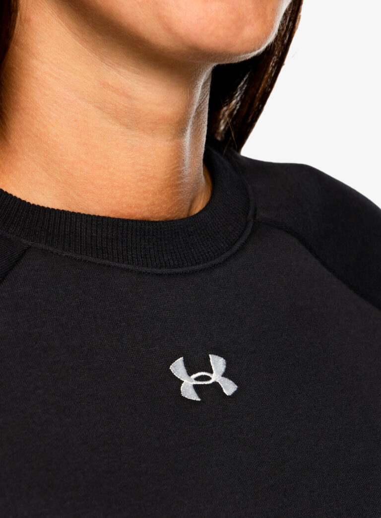 Original Hanorac fara gluga femei Under Armour Rival Fleece Crew - black/white