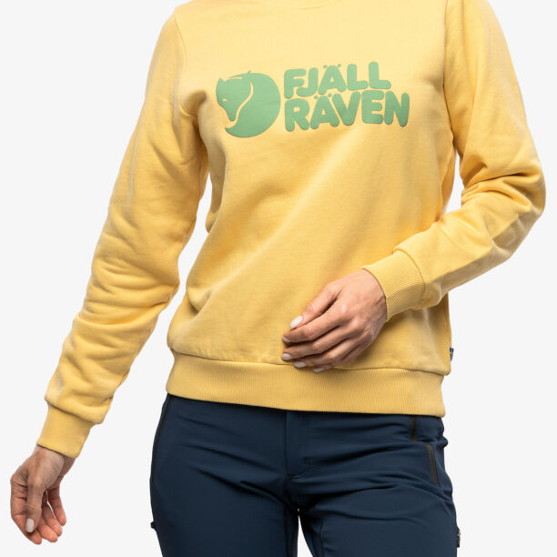 Original Hanorac femei Fjallraven Logo Sweater - mais yellow