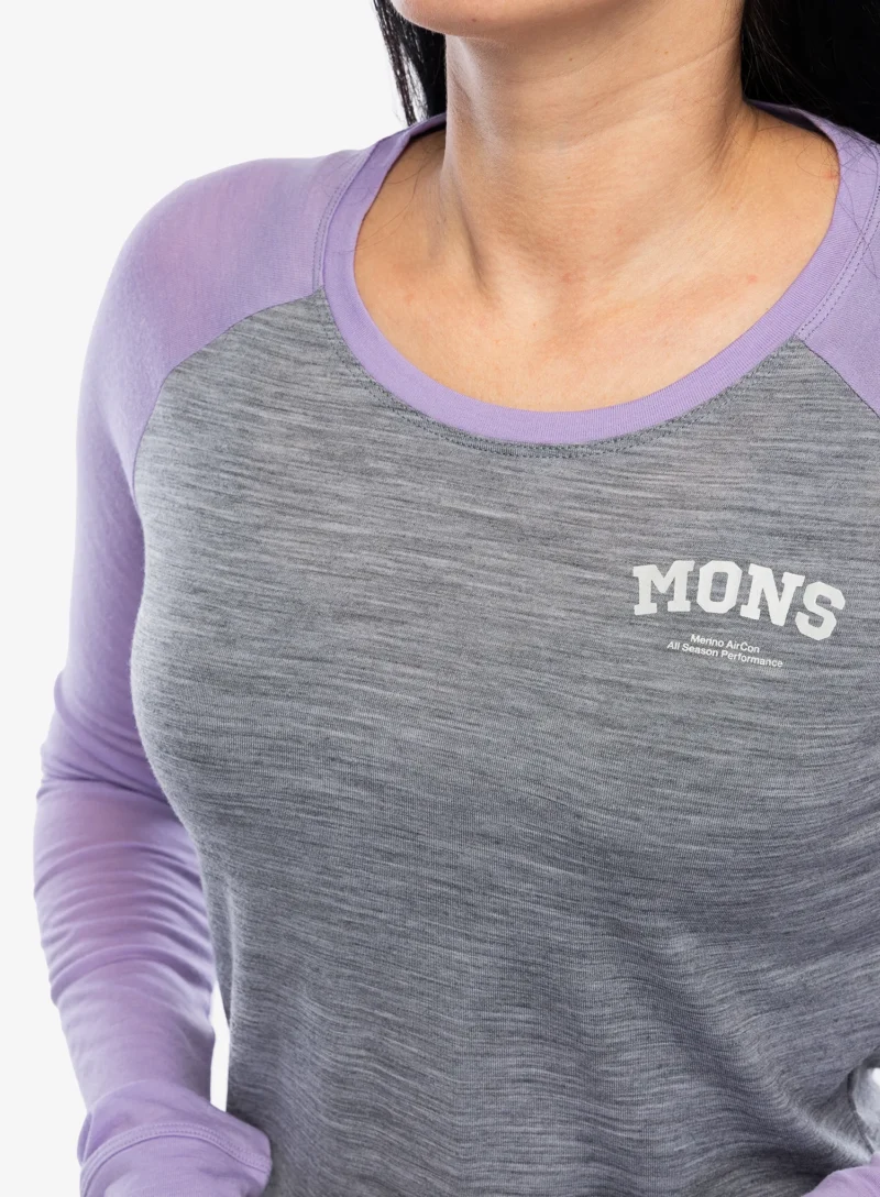 Original Hanorac femei Mons Royale Icon Raglan - grey heather/lupin