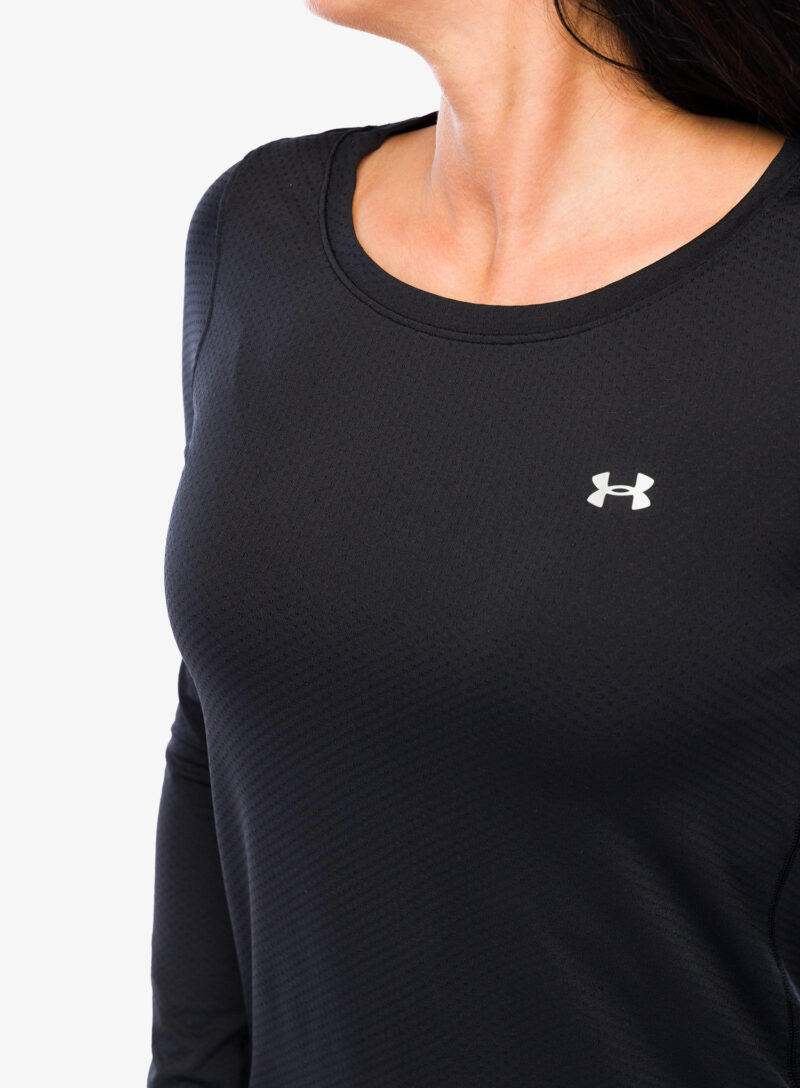 Original Hanorac femei Under Armour HeatGear Armour Long Sleeve - black/metalic silver