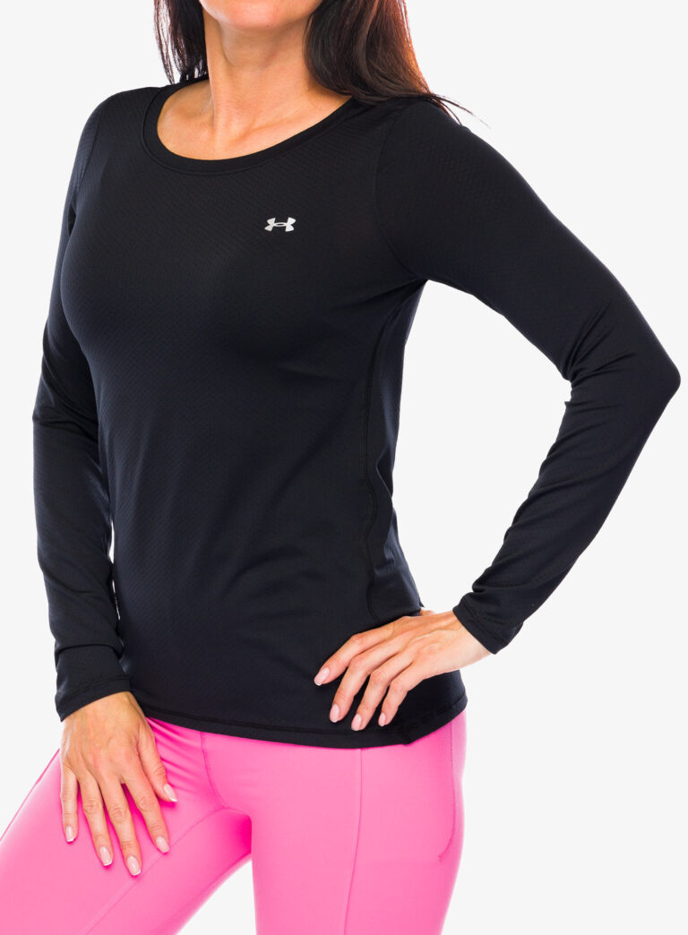 Hanorac femei Under Armour HeatGear Armour Long Sleeve - black/metalic silver