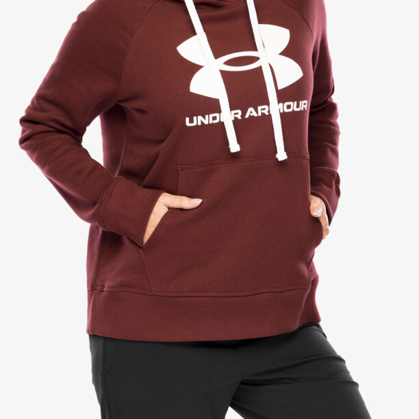 Cumpăra Hanorac femei Under Armour Rival Fleece Logo Hoodie - chestnut red/white