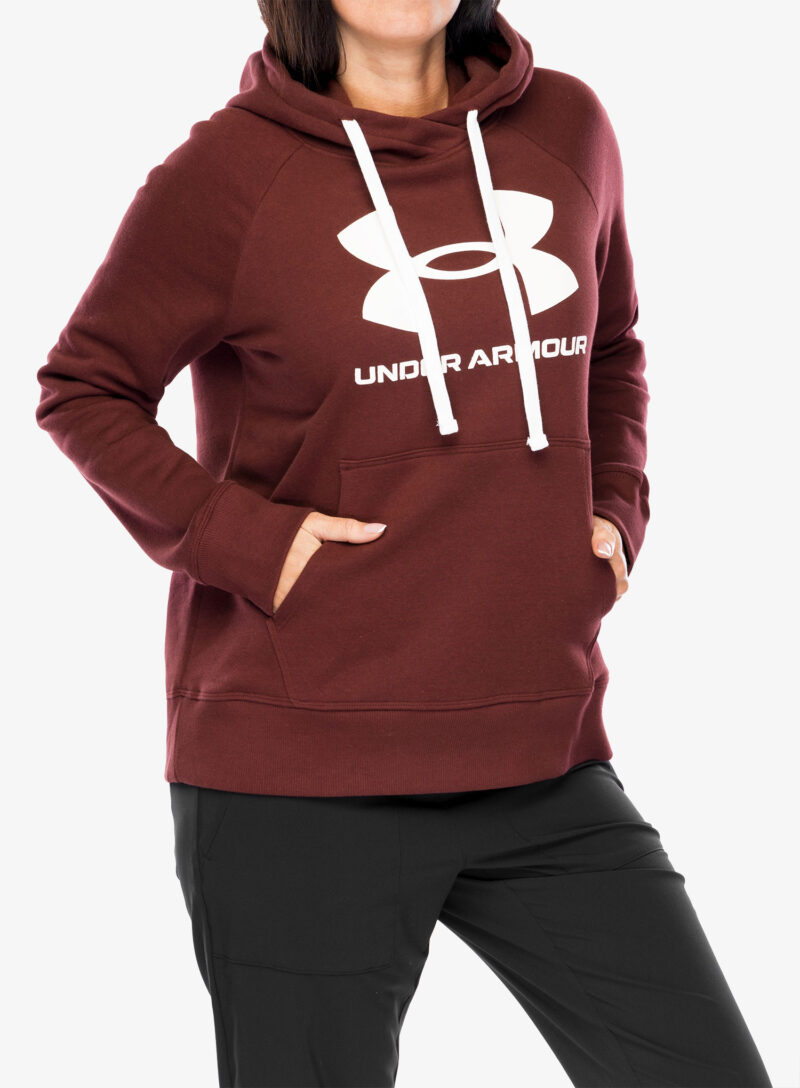 Cumpăra Hanorac femei Under Armour Rival Fleece Logo Hoodie - chestnut red/white