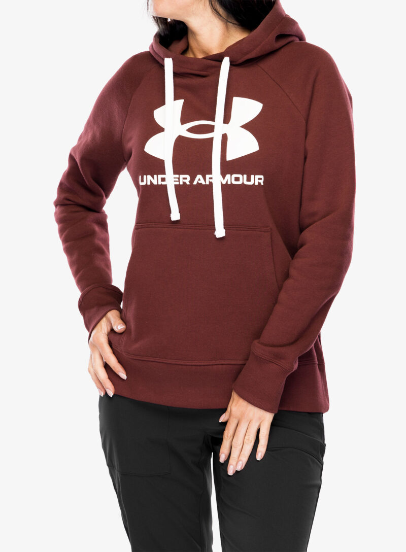 Hanorac femei Under Armour Rival Fleece Logo Hoodie - chestnut red/white