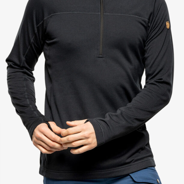 Cumpăra Hanorac fleece Fjallraven Abisko Lite Fleece Half Zip - black