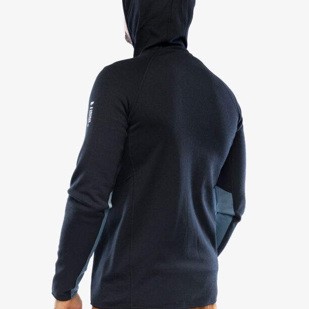 Original Hanorac fleece Mons Royale Approach Merino Shift Fleece Hood - blue slate/black