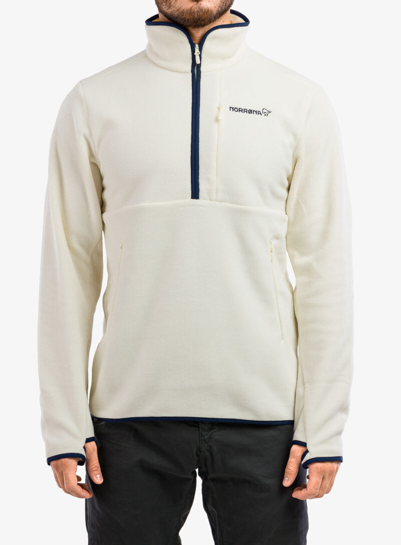 Hanorac fleece Norrona Norrøna Warm2 Halfzip - snowdrop preţ