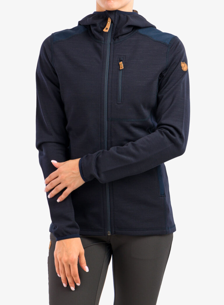 Hanorac fleece femei Fjallraven Keb Fleece Hoodie - dark navy