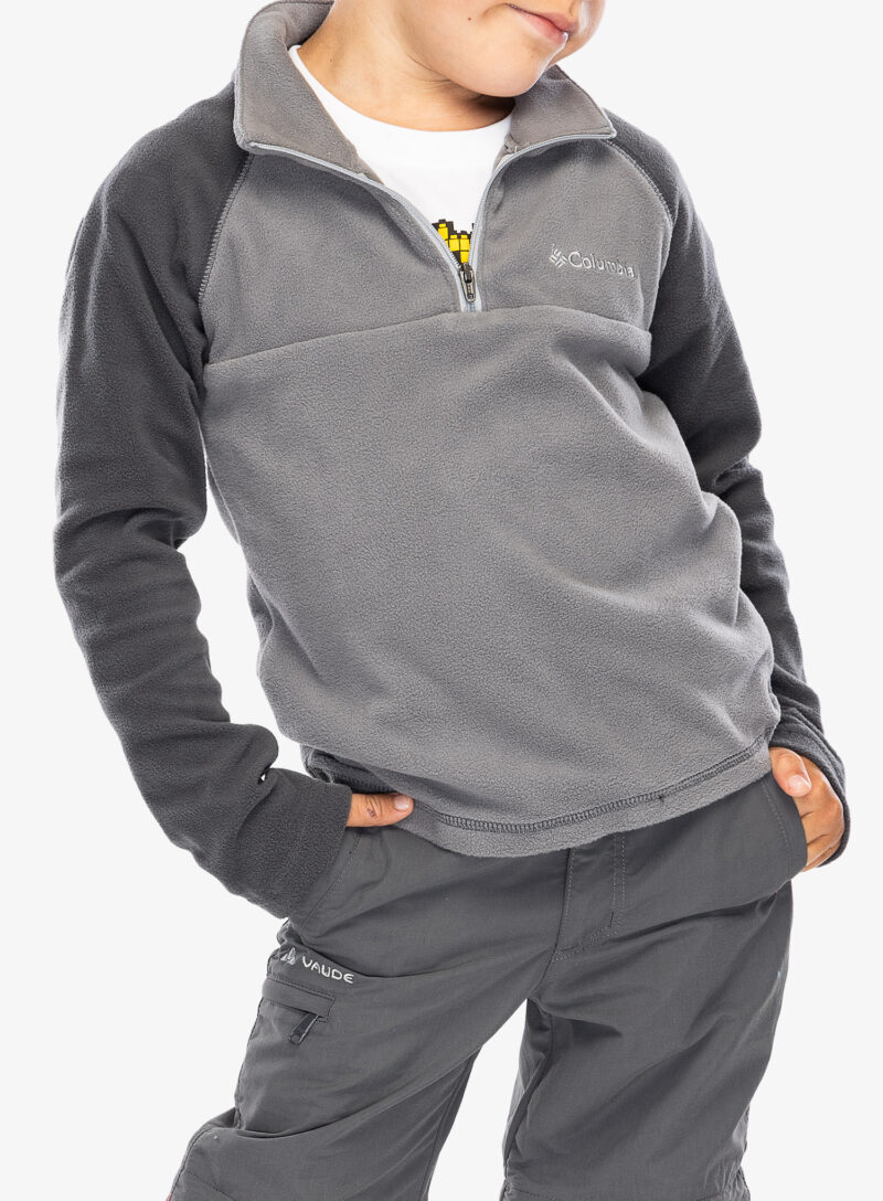 Hanorac pentru copii Columbia Glacial Half Zip - city grey/shark/columbia grey