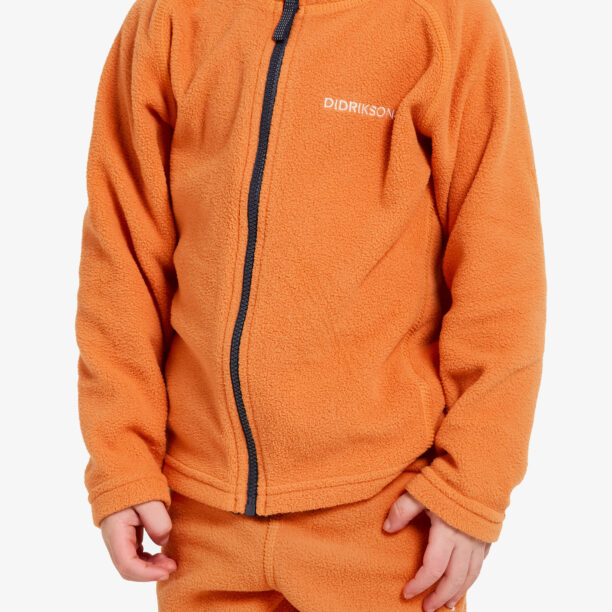 Hanorac pentru copii Didriksons Monte Full Zip - orange jam