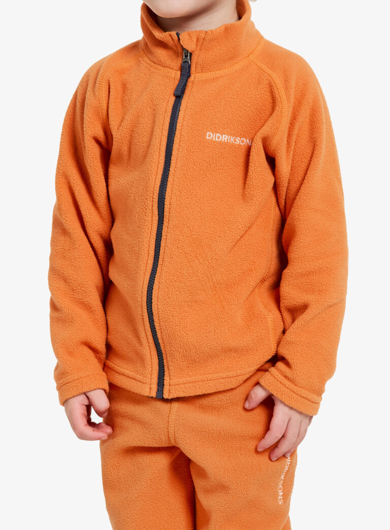 Hanorac pentru copii Didriksons Monte Full Zip - orange jam