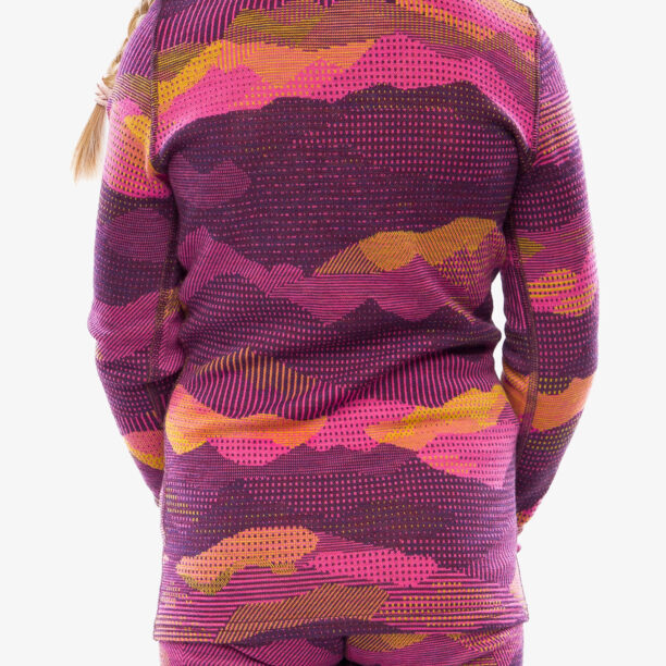 Original Hanorac pentru copii Smartwool Classic Thermal Merino Base Layer Crew Boxed - purple iris mtn