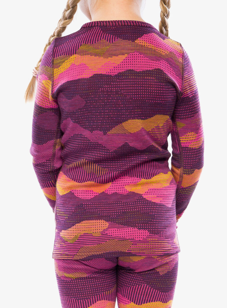 Original Hanorac pentru copii Smartwool Classic Thermal Merino Base Layer Crew Boxed - purple iris mtn