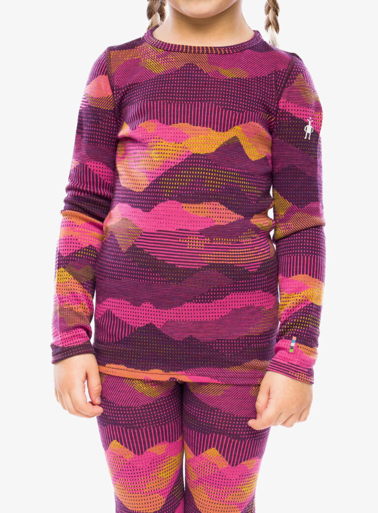 Hanorac pentru copii Smartwool Classic Thermal Merino Base Layer Crew Boxed - purple iris mtn