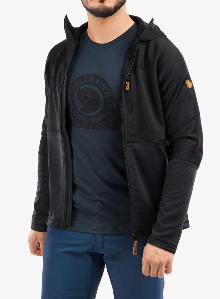 Hanorac trecking Fjallraven Abisko Trail Fleece - black - imagine 6