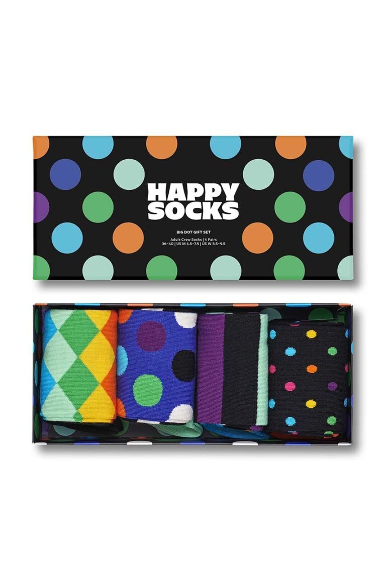 Happy Socks sosete 4-Pack Black Week Big Dot SXBDO09-0100