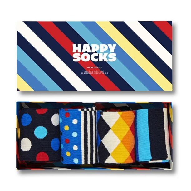 Happy Socks sosete 4-Pack Black week Striped 4-pack SXSTR09-0100