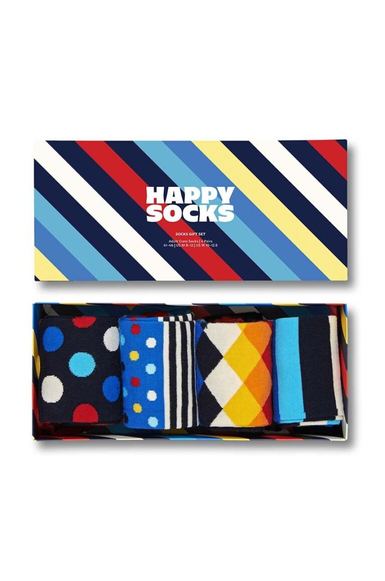 Happy Socks sosete 4-Pack Black week Striped 4-pack SXSTR09-0100