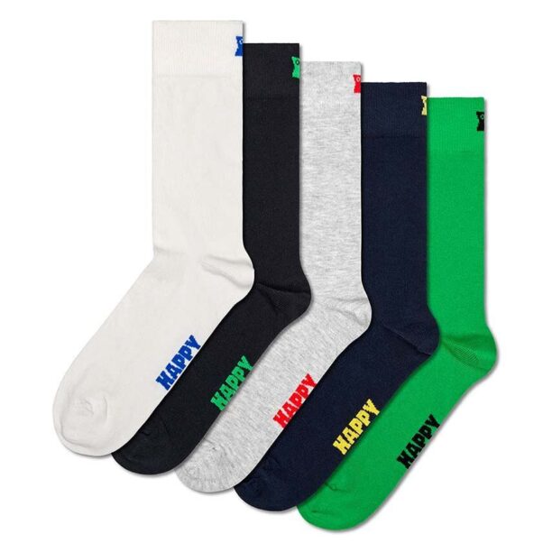 Happy Socks sosete 5-Pack Solid Socks 5-pack culoarea alb