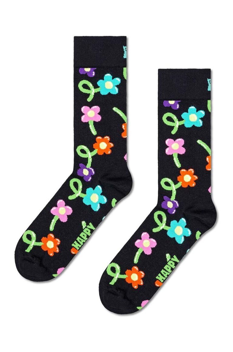 Happy Socks sosete Balloon Flower Sock culoarea negru