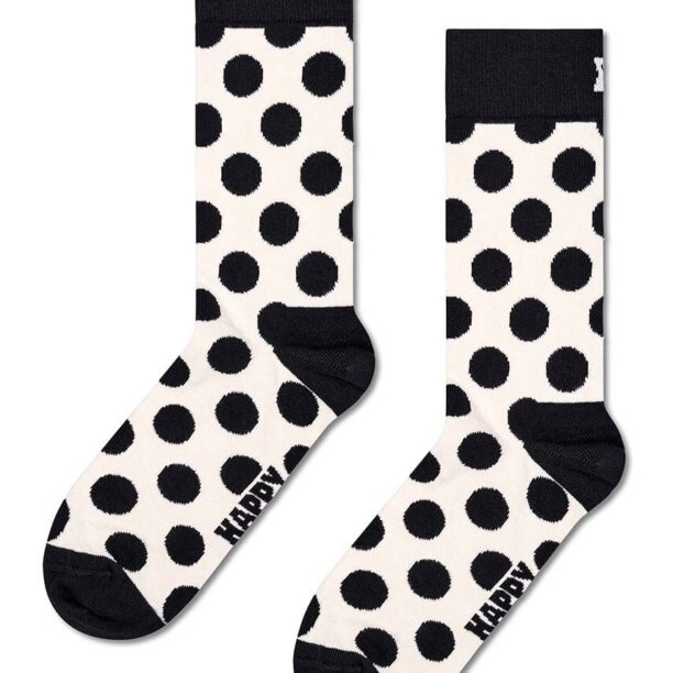 Happy Socks sosete Big Dot Sock culoarea alb