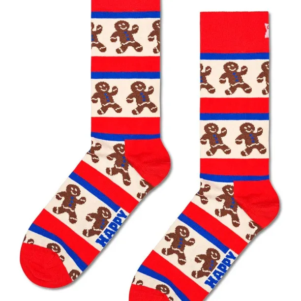 Happy Socks sosete Gingerbread Stripe culoarea rosu