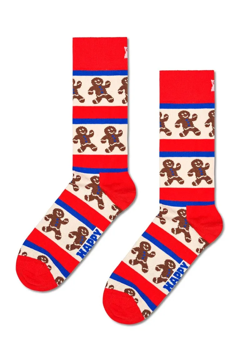 Happy Socks sosete Gingerbread Stripe culoarea rosu